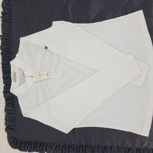 Peter Millar White Zip-Up Golf Shirt